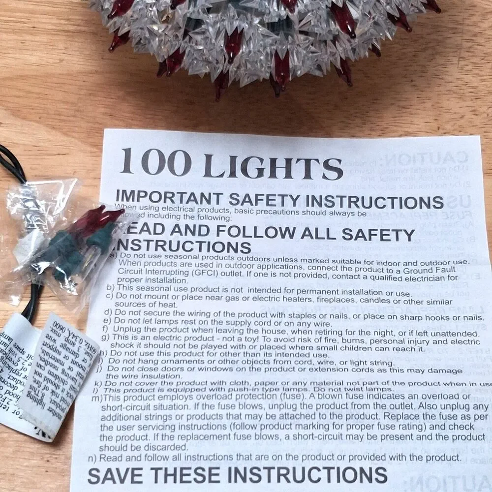 Enchanted Forest Red Globe Lights 100 Lights 6 Inch Diameter Christmas Holiday
